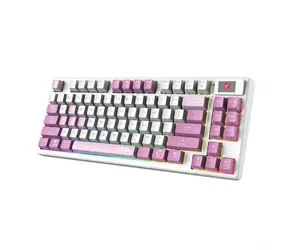 MSI FORGE GK600 TKL fialová / Bezdrátová herní klávesnice / mechanická / RGB / USB-C / BT / DE layout