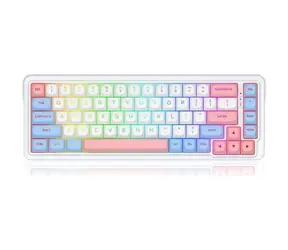 Redragon K709WBP-RGB-PRO bílá / Herní klávesnice / mechanická / Mint Mambo / RGB / BT / USB / US 