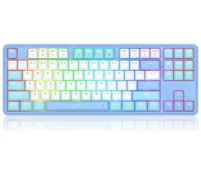 Redragon K707WBB-RGB StarBlade světle modrá / Herní klávesnice / mechanická / Mint Mambo / RGB / USB / US