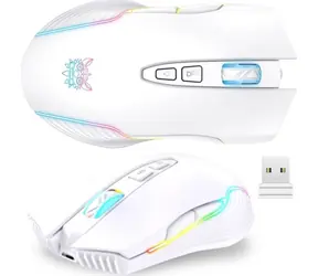ONIKUMA CW905 bílá / Bezdrátová herní myš / USB / 7 tlačítek / RGB / 3600 DPI