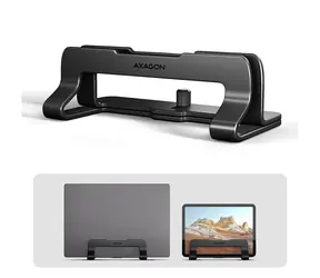 AXAGON STND-VB, vertikální hliníkový stojan pro notebooky 10"-17.3" nastavitelný rozestup černá