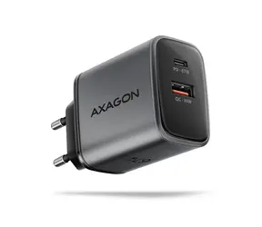 AXAGON ACU-PQ67 šedá / GaN nabíječka do sítě / 1x USB-A / 1x USB-C / 67W