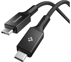 Spigen EB10015CC Essential USB C na USB C 100W kabel 1.5m černá / USB 3.2 Gen1