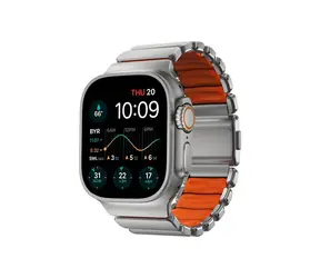 Nomad Stratos Band FKM řemínek pro Apple Watch 49mm/Ultra stříbrná/oranžová