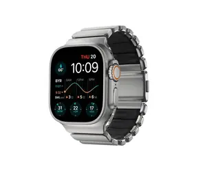Nomad Stratos Band FKM řemínek pro Apple Watch 49mm/Ultra stříbrná/černá
