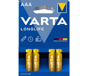 Varta Longlife Baterie Micro AAA 4ks / 1.5V / alkalická / v blistru