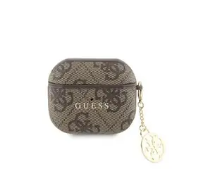 Guess 4G PU Charm Pouzdro pro AirPods 3 Brown
