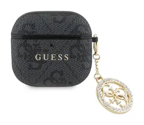 Guess 4G Script PC/PU Charm Pouzdro pro AirPods 4 Black