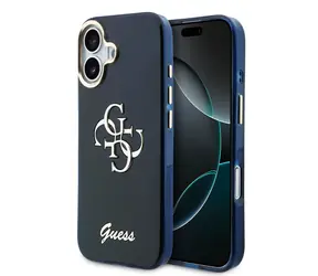 Guess IML 4G Script Metal Logo Zadní Kryt pro iPhone 17 Blue