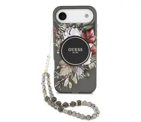 Guess IML Flowers Strap MagSafe Zadní Kryt pro iPhone Air Black