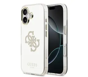 Guess PC/TPU Mirror 4G Glitter Logo MagSafe Zadní Kryt pro iPhone 17 Gold