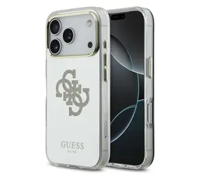 Guess PC/TPU Mirror 4G Glitter Logo MagSafe Zadní Kryt pro iPhone 17 Pro Max Gold