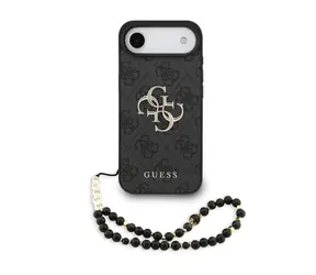 Guess PU 4G Metal Logo Strap Zadní Kryt pro iPhone Air Black