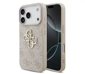 Guess PU 4G Metal Logo Zadní Kryt pro iPhone 17 Pro Pink
