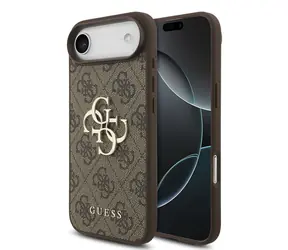 Guess PU 4G Metal Logo Zadní Kryt pro iPhone Air Brown