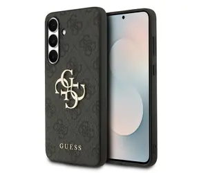 Guess PU 4G Metal Logo Zadní Kryt pro Samsung Galaxy S25 FE Grey