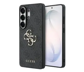 Guess PU 4G Metal Logo Zadní Kryt pro Samsung Galaxy S26 Ultra Grey