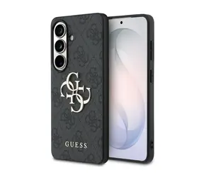 Guess PU 4G Metal Logo Zadní Kryt pro Samsung Galaxy S26+ Grey