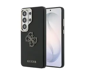 Guess PU 4G Resin Metal Logo Zadní Kryt pro Samsung Galaxy S26 Ultra Black