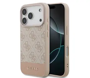 Guess PU 4G Stripe Zadní Kryt pro iPhone 17 Pro Pink