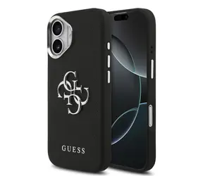 Guess PU Grained 4G Metal Logo Zadní Kryt pro iPhone 17 Black
