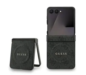 Guess PU Leather 4G Colored Ring Magnetic Zadní Kryt pro Samsung Galaxy Z Flip 7 Black