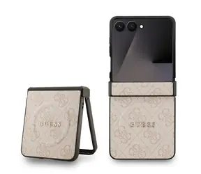 Guess PU Leather 4G Colored Ring Magnetic Zadní Kryt pro Samsung Galaxy Z Flip 7 Pink