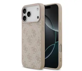 Guess PU Leather 4G Colored Ring MagSafe Zadní Kryt pro iPhone 17 Pro Max Pink