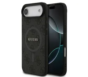 Guess PU Leather 4G Colored Ring MagSafe Zadní Kryt pro iPhone Air Black