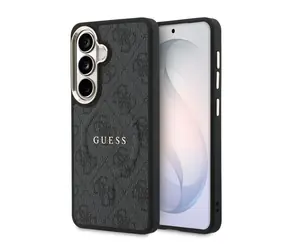 Guess PU Leather 4G Gold Frame Magnetic Zadní Kryt pro Samsung Galaxy S26 Black
