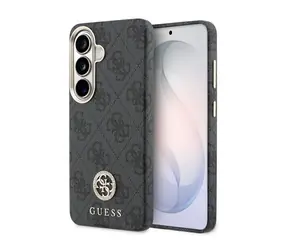 Guess PU Leather 4G Strass Logo Gold Frame Magnetic Zadní Kryt pro Samsung Galaxy S26 Black