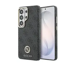 Guess PU Leather 4G Strass Logo Gold Frame Magnetic Zadní Kryt pro Samsung Galaxy S26 Ultra Black