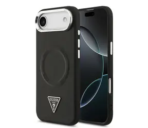 Guess PU Leather Triangle Logo MagSafe Zadní Kryt pro iPhone Air Black