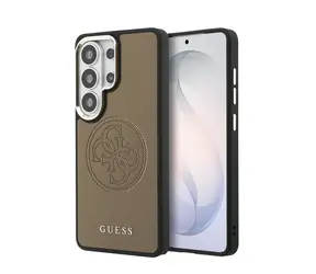 Guess PU Perforated 4G Logo Magnetic Zadní Kryt pro Samsung Galaxy S26 Ultra Brown