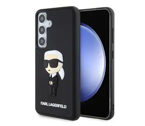 Karl Lagerfeld 3D Rubber Ikonik Zadní Kryt pro Samsung Galaxy S24 Black