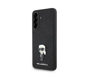 Karl Lagerfeld Fixed Glitter Metal Ikonik Zadní Kryt pro Samsung Galaxy A56 Black