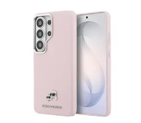 Karl Lagerfeld Grained PU Leather K&CH Heads Magnetic Zadní Kryt pro Samsung Galaxy S26 Ultra Pink