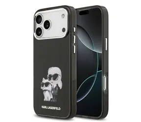 Karl Lagerfeld IML Aquarelle Karl and Choupette Zadní Kryt pro iPhone 17 Pro Black