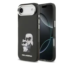 Karl Lagerfeld IML Aquarelle Karl and Choupette Zadní Kryt pro iPhone Air Black