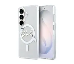 Karl Lagerfeld IML Choupette Karl Script Logo Magnetic Zadní Kryt pro Samsung Galaxy S26 Transparent