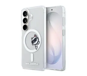 Karl Lagerfeld IML Choupette Peekaboo Logo Magnetic Zadní Kryt pro Samsung Galaxy S26 Transparent
