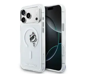 Karl Lagerfeld IML Choupette Peekaboo MagSafe Zadní Kryt pro iPhone 17 Pro Max Transparent