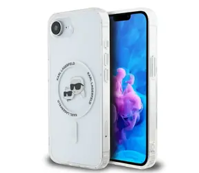 Karl Lagerfeld IML K&CH Heads Metal Frame MagSafe Zadní Kryt pro iPhone 16e/17e Transparent