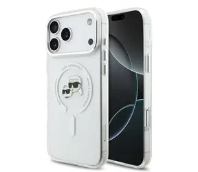 Karl Lagerfeld IML K&CH Heads Metal Frame MagSafe Zadní Kryt pro iPhone 17 Pro Max Transparent