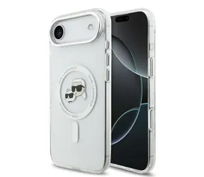 Karl Lagerfeld IML K&CH Heads Metal Frame MagSafe Zadní Kryt pro iPhone Air Transparent