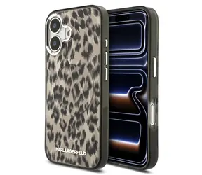 Karl Lagerfeld IML Leopard MagSafe Zadní Kryt pro iPhone 17 Brown
