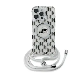 Karl Lagerfeld IML Monogram Crossbody K&CH Heads MagSafe Zadní Kryt pro iPhone 16 Pro Max Transparent