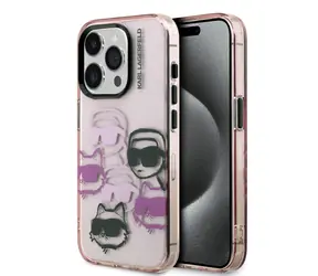 Karl Lagerfeld IML Multi K&CH Heads Zadní Kryt pro iPhone 15 Pro Max Pink