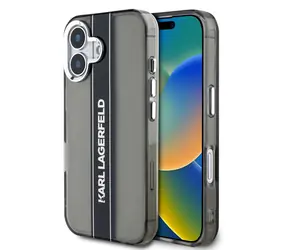 Karl Lagerfeld IML Stripe Logo Zadní Kryt pro iPhone 16 Black