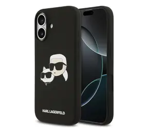 Karl Lagerfeld Liquid Silicone Double Heads MagSafe Zadní Kryt pro iPhone 17 Black